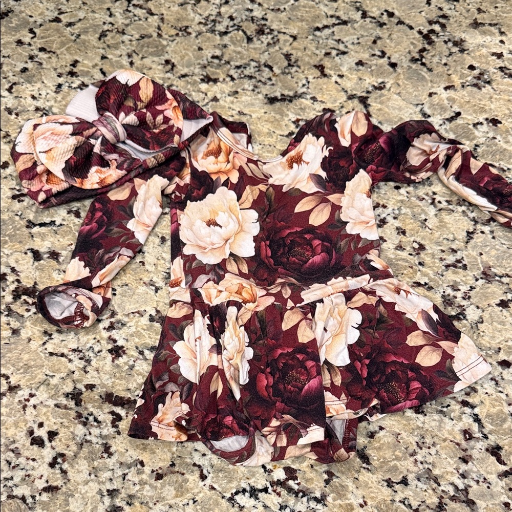 Bums and Roses Floral Dress with Biggie Bow